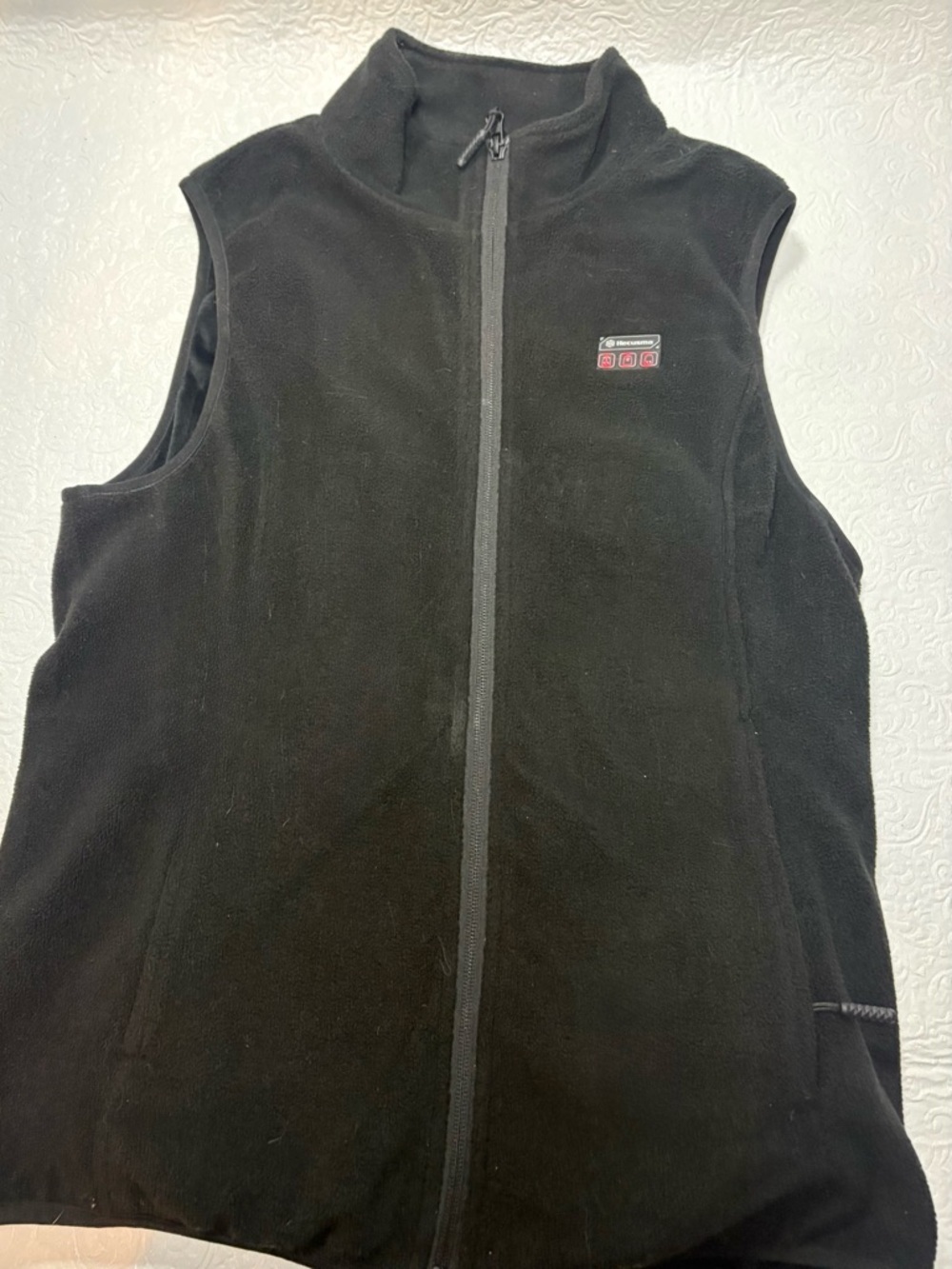 Black Men's Heated Fleece Vest- Hercusma